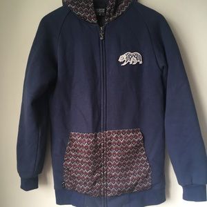 Grassroots California blue zip-up hoodie